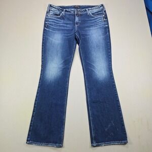 Silver Jeans Co Suki Slim Bootcut Western Flap Pocket Dark Wash Womens W32 L31